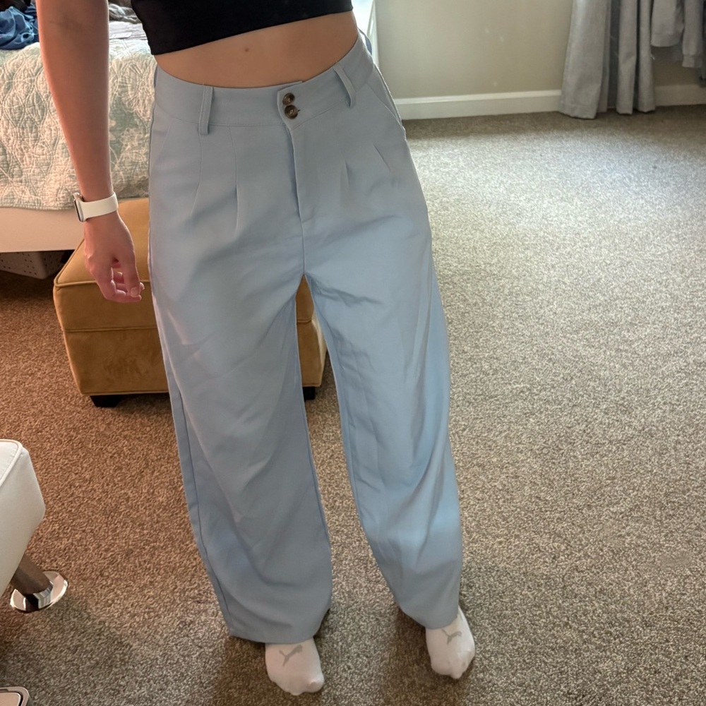SOLD Light Blue High-Waisted Trousers